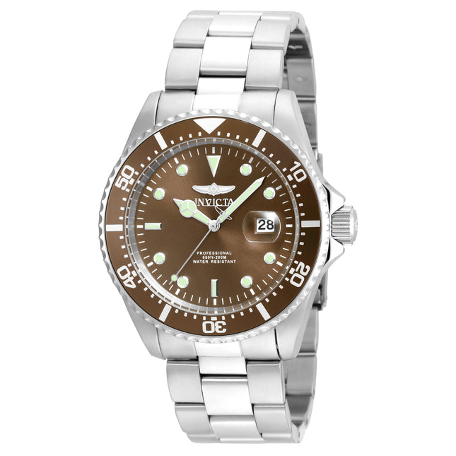 INVICTA Men's Pro Diver 43mm Silver / Brown 200m Watch