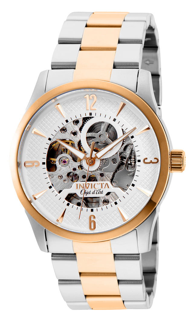 INVICTA Men's Objet Classic Skeleton Automatic 42mm Two Tone / White Watch