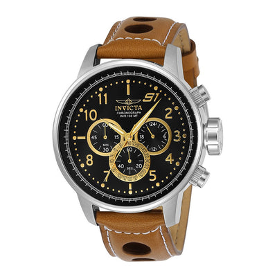 INVICTA Men's S1 Rally Desert 48mm Chronograph Leather Dark Brown Watch