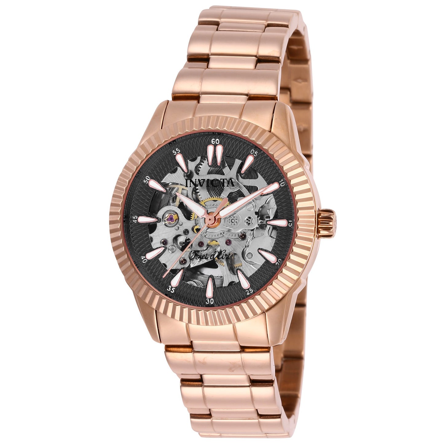 INVICTA Women's Skeleton Automatic 34mm Rose Gold / Black Watch