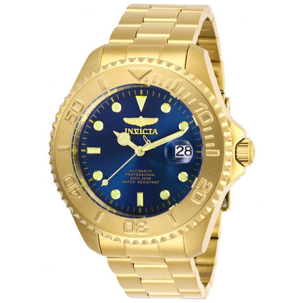 INVICTA Men's Pro Diver Automatic 47mm Watch Full Gold / Blue