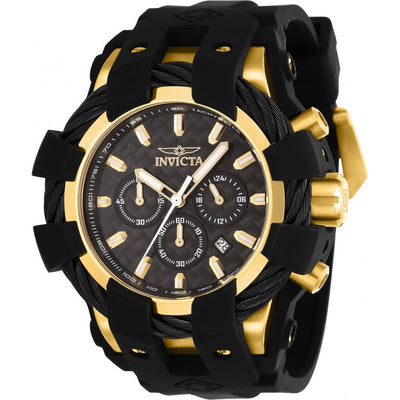 INVICTA Men's Bolt Wire Chronograph 48mm Watch Black/Gold/Carbon