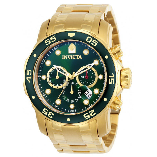 INVICTA Men's Pro Diver Colossus 48mm Steel Gold / Emerald Green Watch