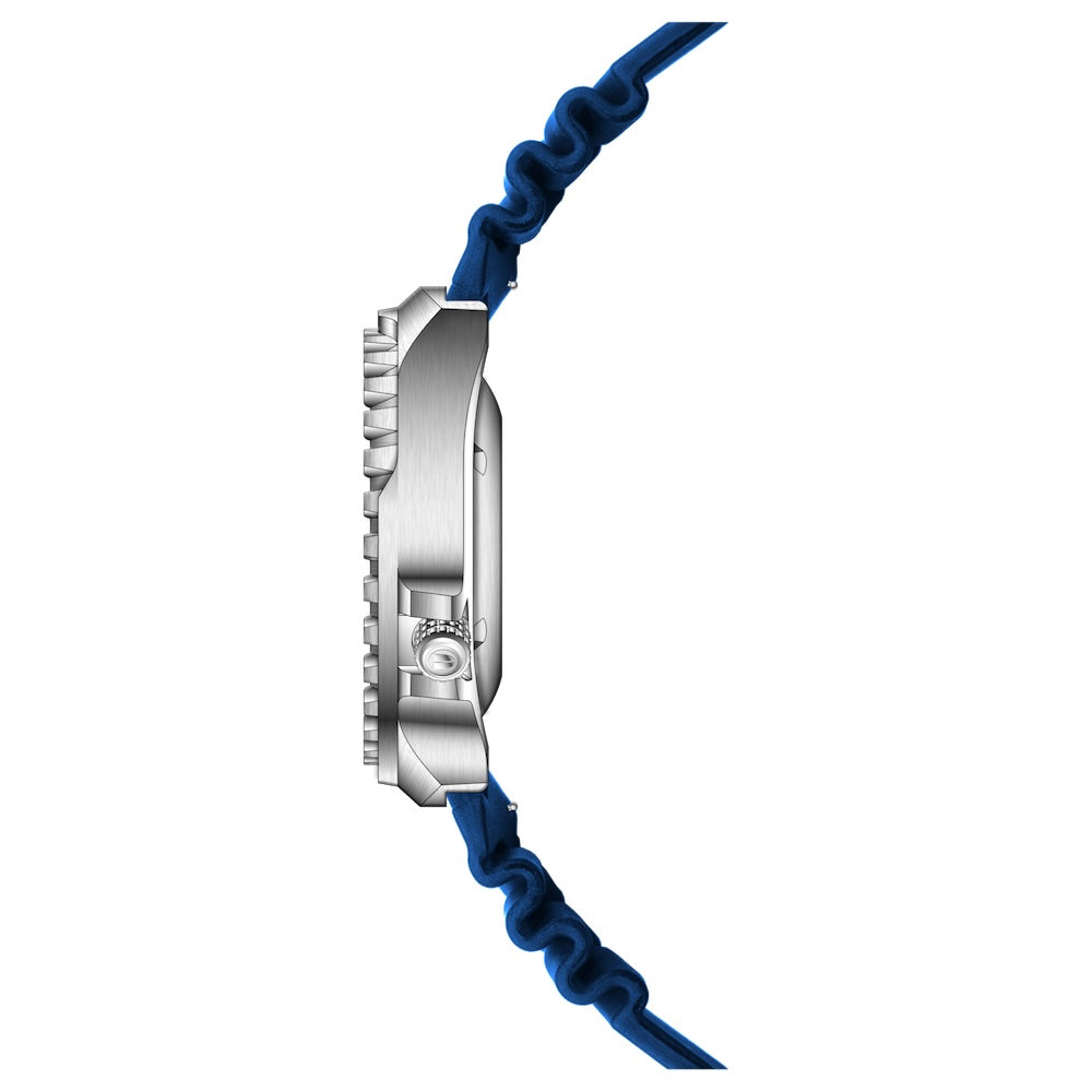 RIEDENSCHILD PRECISION INSRUMENTS GERMANY Divers Taucheruhr 1000m Helium Valve Watch Silver/Blue image 3