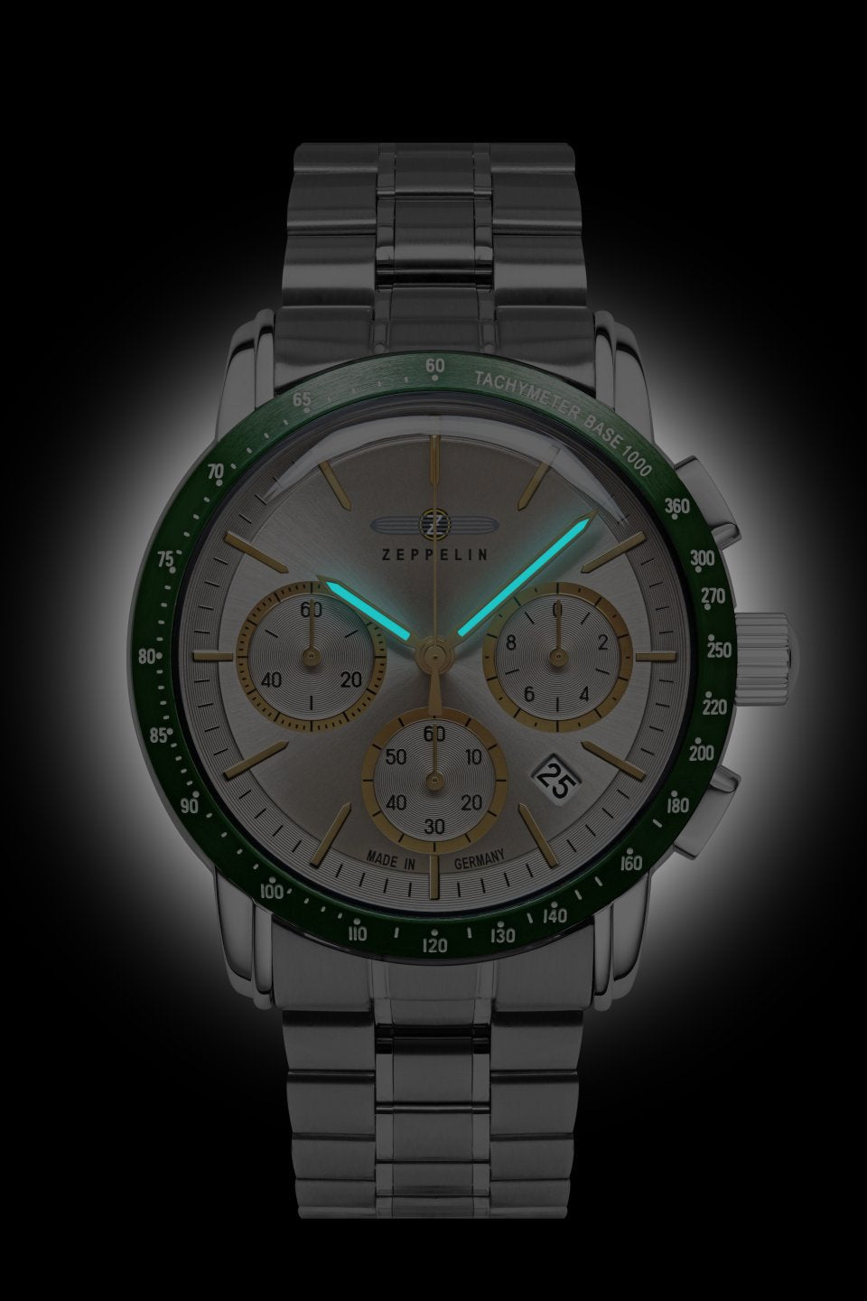 ZEPPELIN Men's New York Chronograph Steel Bracelet Watch 8878MB5 image 1