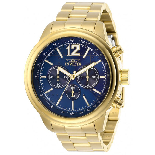 INVICTA Men's Aviator Classic Chronograph 50mm Gold / Blue Watch