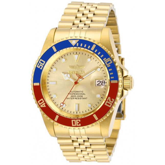 INVICTA Men's 42mm Jubilee Automatic Pro Diver Gold / Champagne / Pepsi 200m Watch