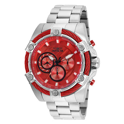 INVICTA Men's Bolt Jet Engine Chronograph Silver / Red Wire 52mm Watch