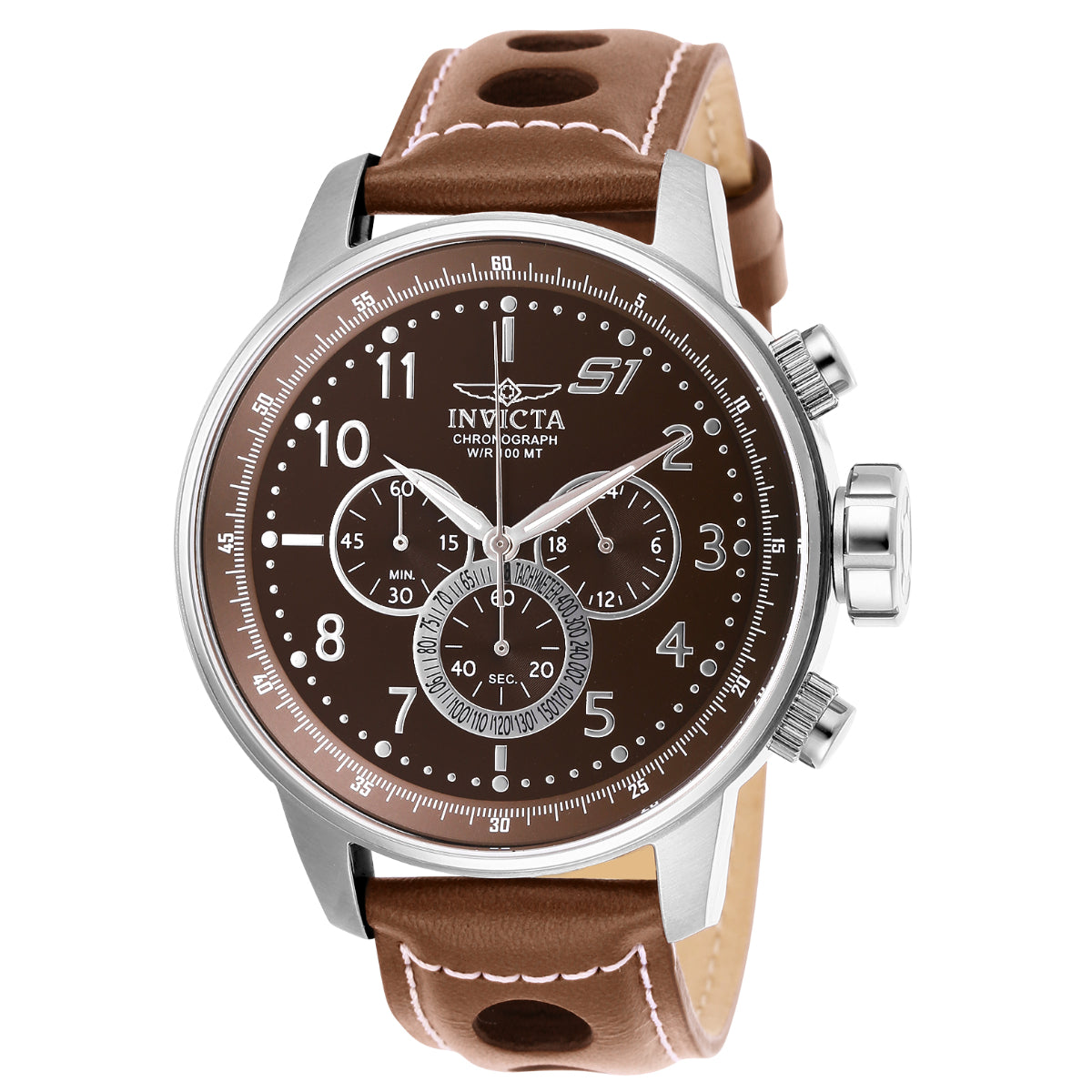 INVICTA Men's S1 Rally Desert 48mm Chronograph Leather Chocolate Watch