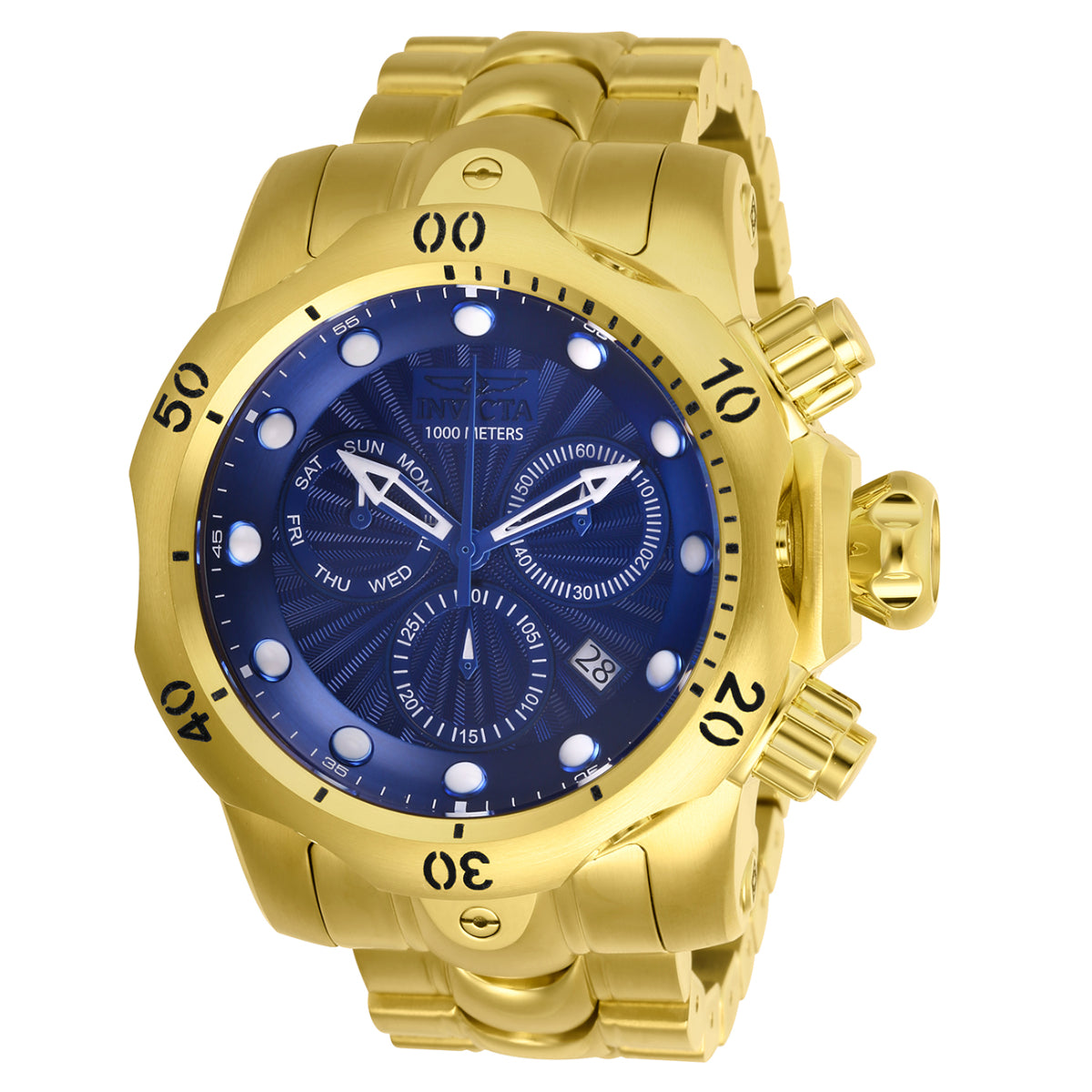 INVICTA Men's Venom Chronograph 1000m Gold Edition / Blue 54mm Watch