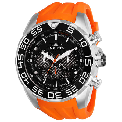 INVICTA Men's Speedway Chronograph 50mm Silver Orange Silicone Strap Watch