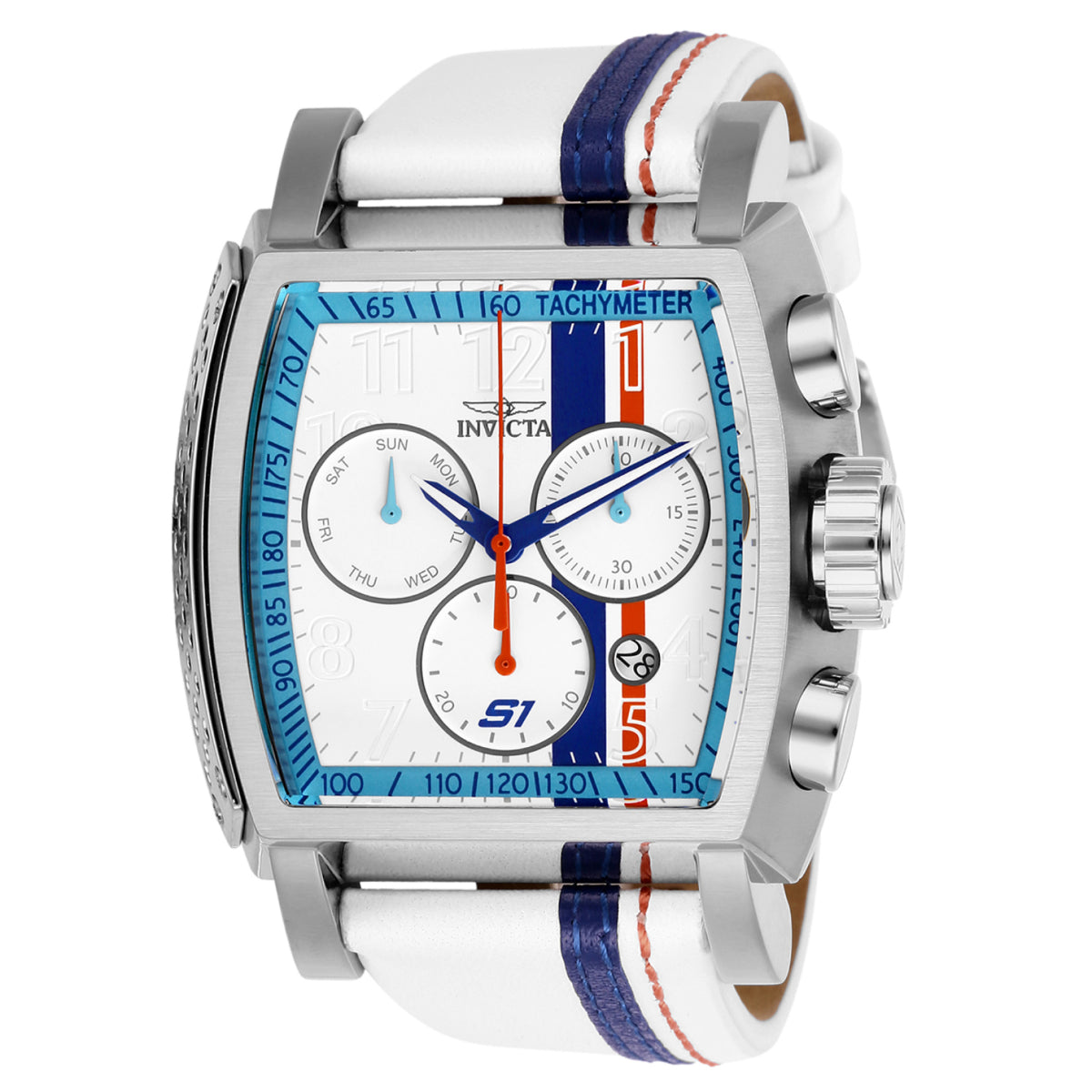 INVICTA Men's S1 Rally Swiss Race Team Chronograph 48mm White / Blue Watch