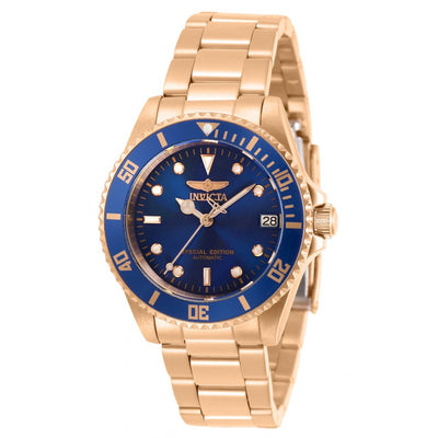 INVICTA Women's Pro Diver Automatic 36mm Rose Gold / Blue Oyster Bracelet Watch