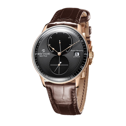 Reef Tiger Men's Seattle Navy 1 Series Automatic Watch - Leather image