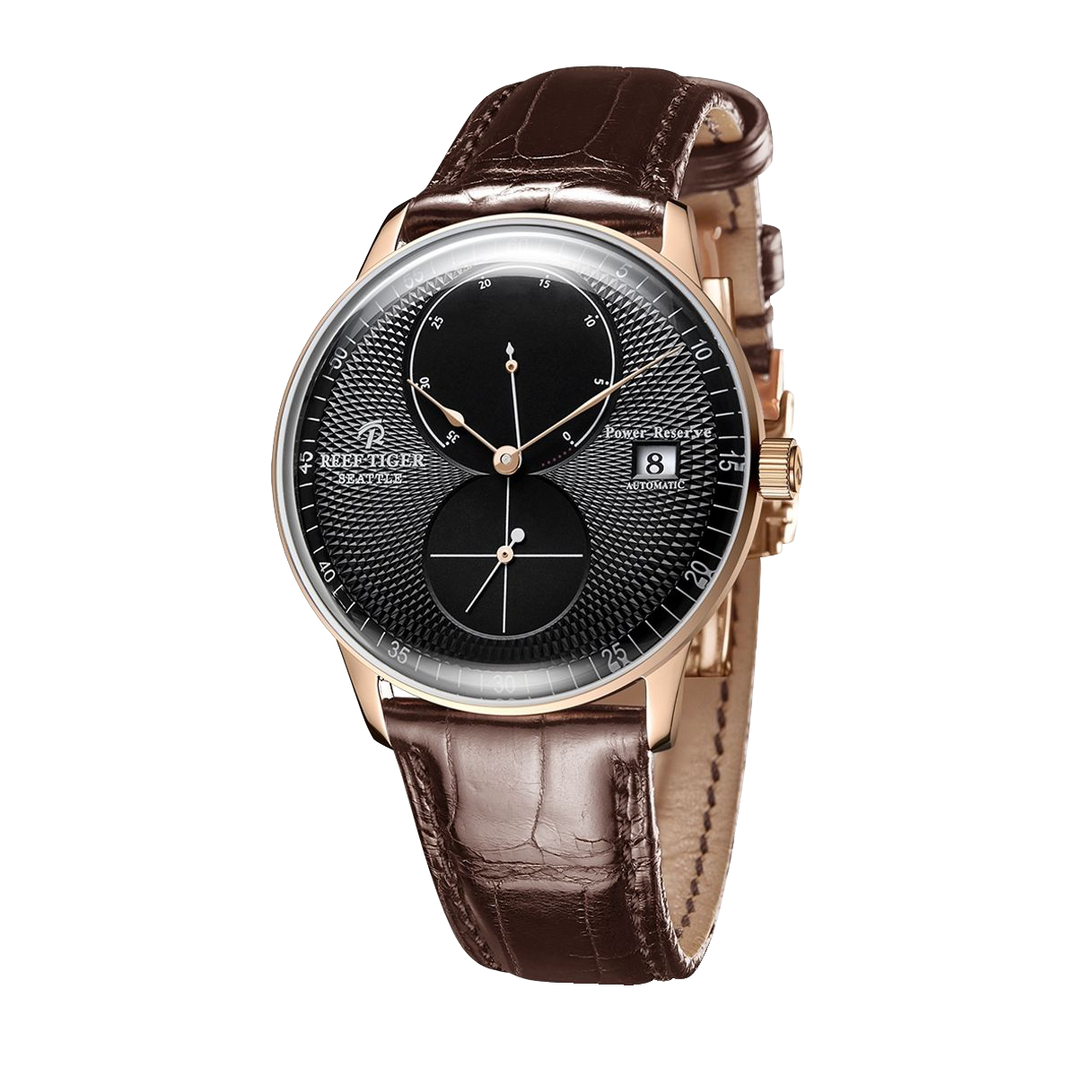 Reef Tiger Men's Seattle Navy 1 Series Automatic Watch - Leather image