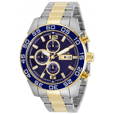 INVICTA Men's Classic Chronograph 43mm Two Tone / Navy Blue Oyster Bracelet Watch