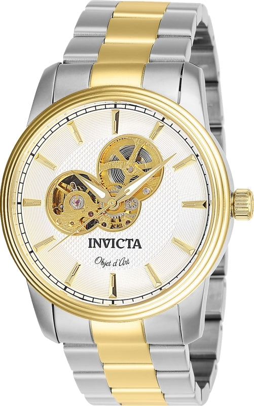 INVICTA Men's Objet Classic Skeleton Automatic 44mm Two Tone / Gold Watch