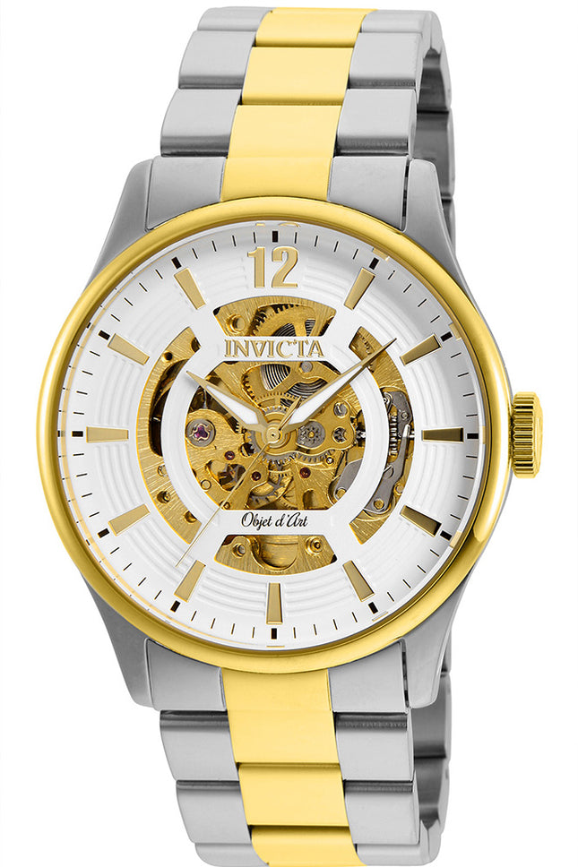 INVICTA Men's Objet Classic II Skeleton Automatic 42mm Two Tone / White Watch