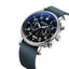 MEGIR Men's Big Pilot Chronograph Date 45mm Silver / Black Leather Watch