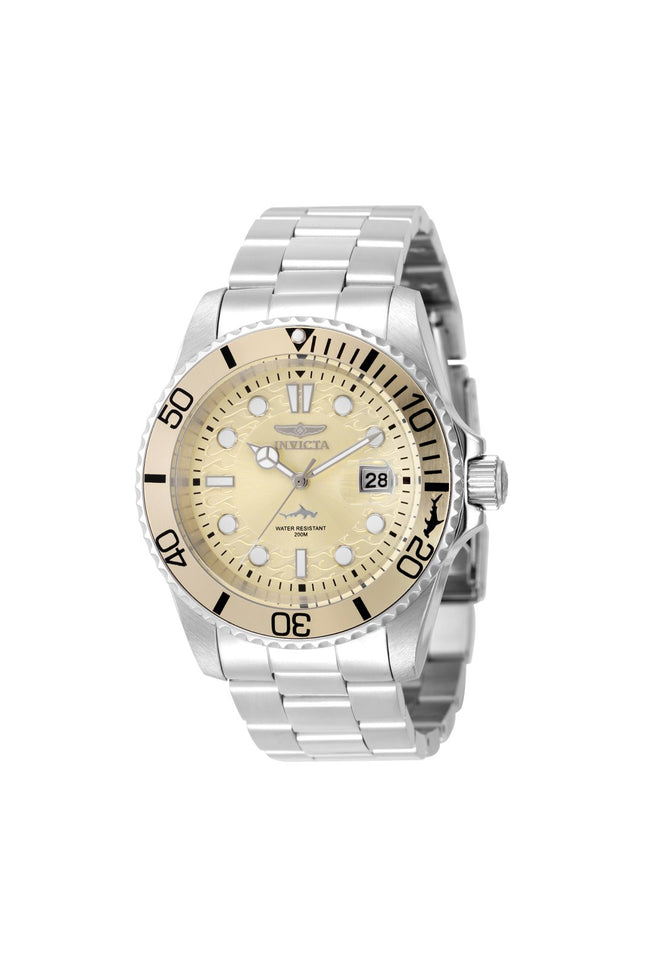 Invicta Pro Diver 50892 Men's Watch - Quartz Movement - Stainless Steel with Beige Dial - 42 mm