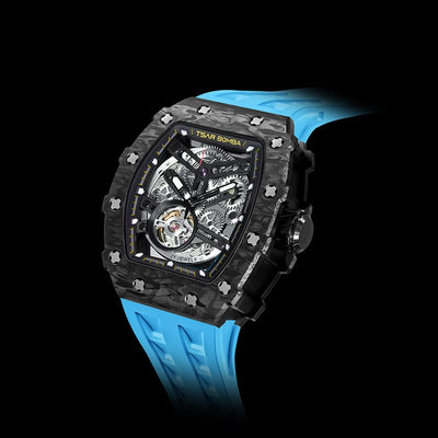 TSAR BOMBA Carbon Fiber Men's Automatic Watch TB8208CFN Blue