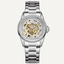 Skeleton Automatic Steel & White Mens Watch image 0