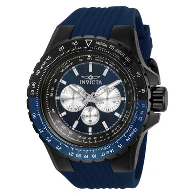 INVICTA Men's Aviator Nautical Chronograph 50mm Black / Dark Blue Watch