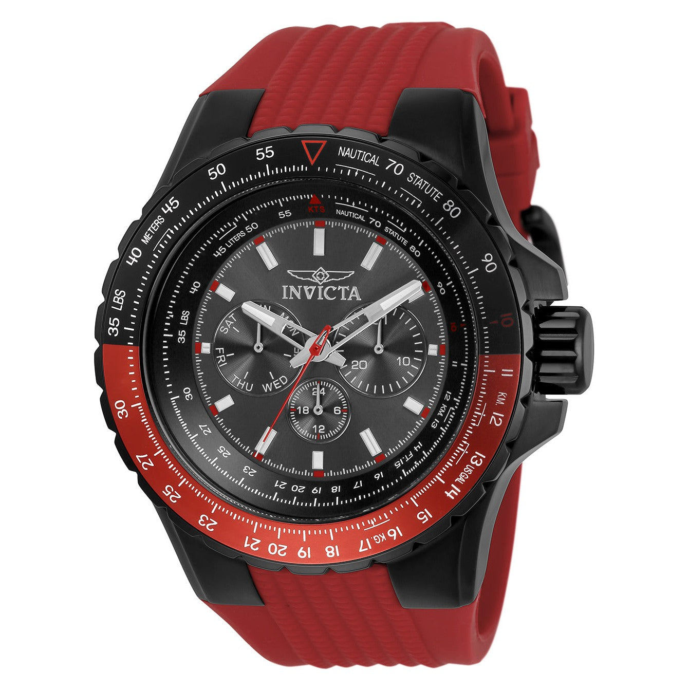 INVICTA Men's Aviator Nautical Chronograph 50mm Black / Red Watch