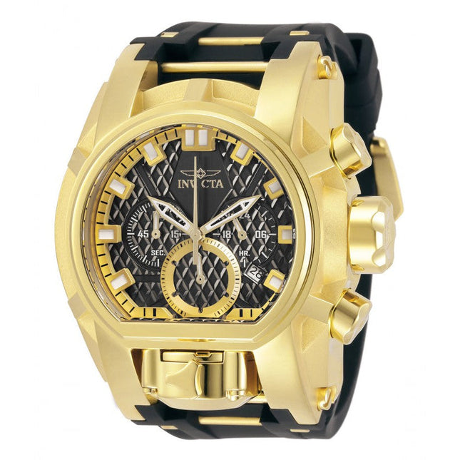INVICTA Men's Bolt Zeus Magnum Chronograph Silicone Infused 52mm Gold / Black Watch