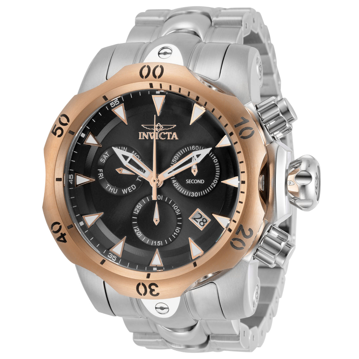 INVICTA Men's Venom Chronograph 1000m Steel / Rose Gold 54mm Watch