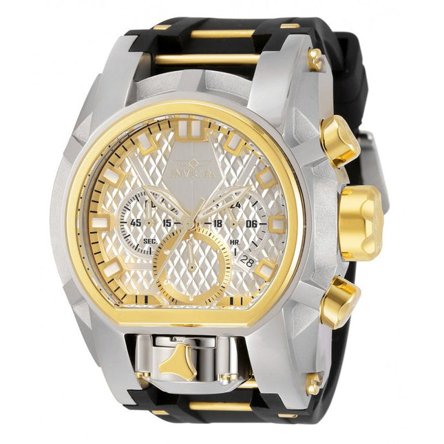 INVICTA Men's Bolt Zeus Magnum Chronograph Silicone Infused 52mm Silver/ Gold Watch