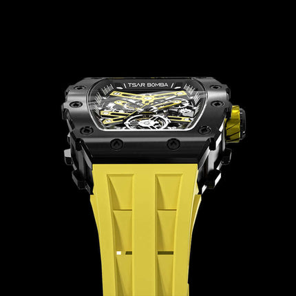 TSAR BOMBA Men's Automatic Watch TB8208A Black / Yellow