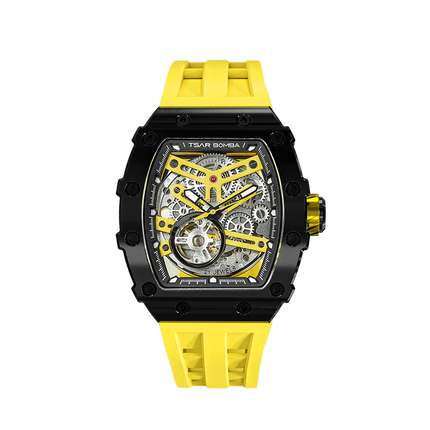 TSAR BOMBA Men's Automatic Watch TB8208A Black / Yellow