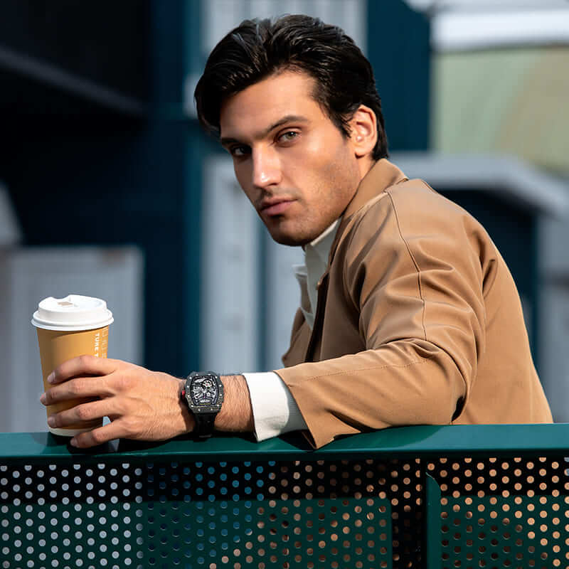 TSAR BOMBA Elemental-Carbon Fiber Automatic Watch TB8208CF