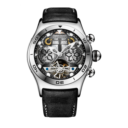 Reef Tiger Men's Aurora Air Bubbles Automatic Mechanical Skeleton Watch image 13