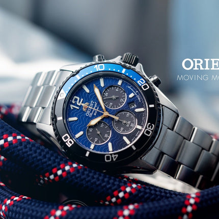 ORIENT Men's Solar Mako Diver 20th Anniversary Limited Edition Chronograph Watch RA-TX0208L10B image 3