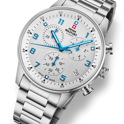 Swiss Military Minimalist Chronograph Watch – White, Steel | SM34114.03 image 1