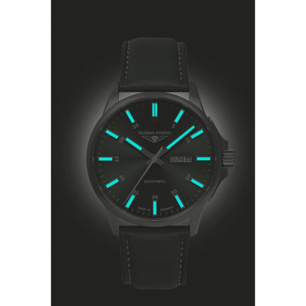BAUHAUS AVIATION Men’s Titanium Automatic Day Date Watch 28664 image 2