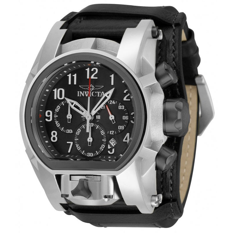 INVICTA Men's Bolt Zeus Magnum Chronograph Leather 52mm Silver / Black Watch