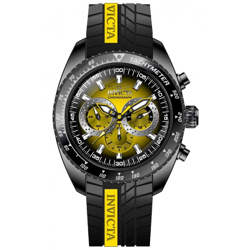 INVICTA Men's S1 Rally 48mm Daytona Black / Yellow Chronograph 100m Watch