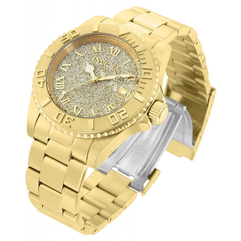 INVICTA Women's Classic 40mm Gold Iced Bling Watch