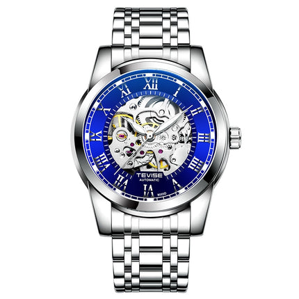 TEVISE Skeleton Classic Steel Silver/Blue Watch image 0