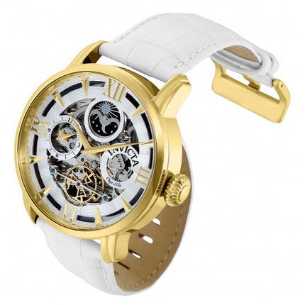 INVICTA Men's Aurora Classic Skeleton Automatic Moonphase 47mm Gold / White Watch