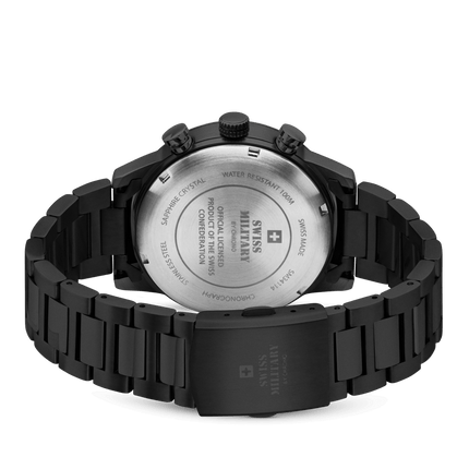 Swiss Military Minimalist Chronograph Watch – Black Steel | SM34114.07 image 2