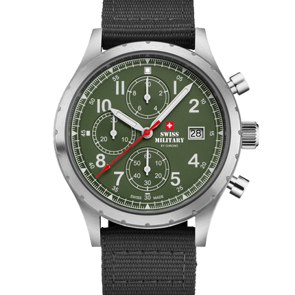 Swiss Military Field Chronograph Watch – Black Canvas | SM34117.07 image 0