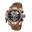 Reef Tiger Luxury Men's Aurora Concept Rose Gold Military Automatic Sport Watch - Leather image