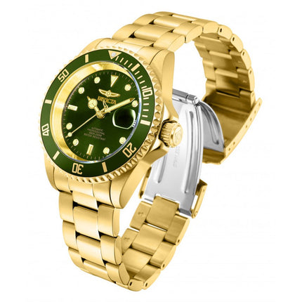 INVICTA Men's 40mm Pro Diver Automatic Oyster Forest Green Gold 200m Watch
