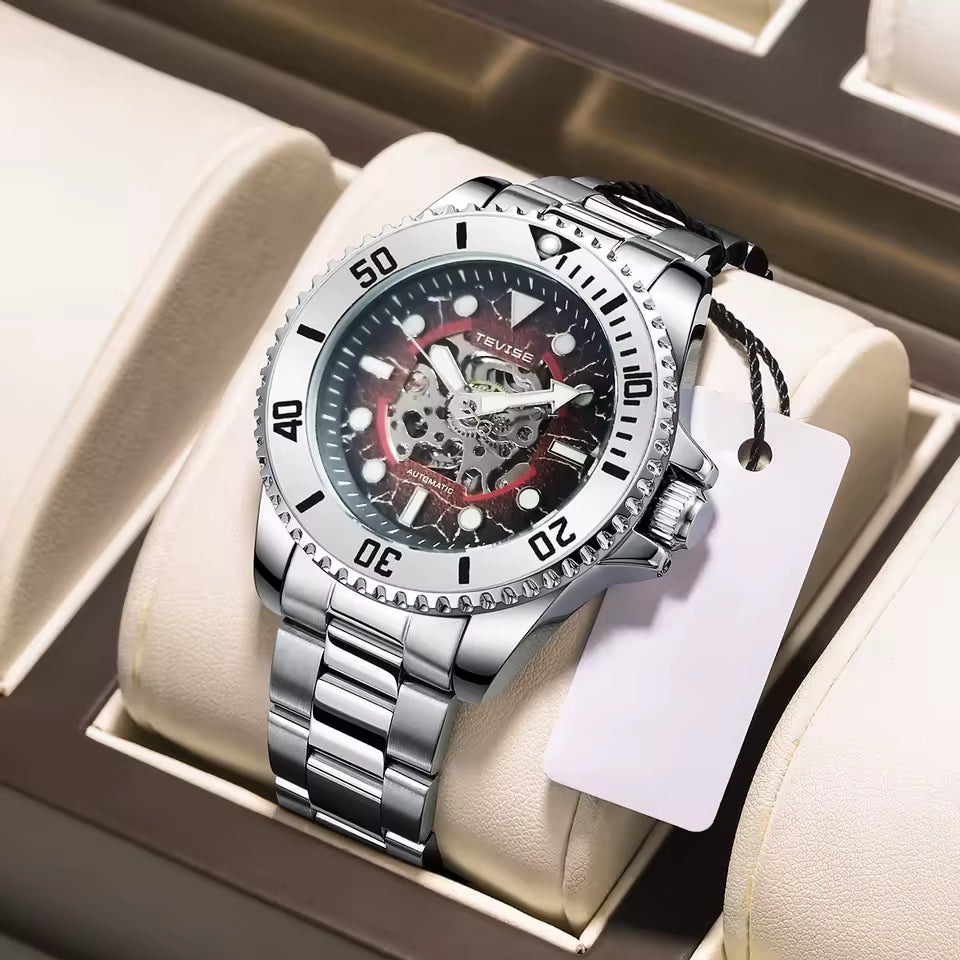 TEVISE Tanker Skeleton Automatic Watch Black image 3