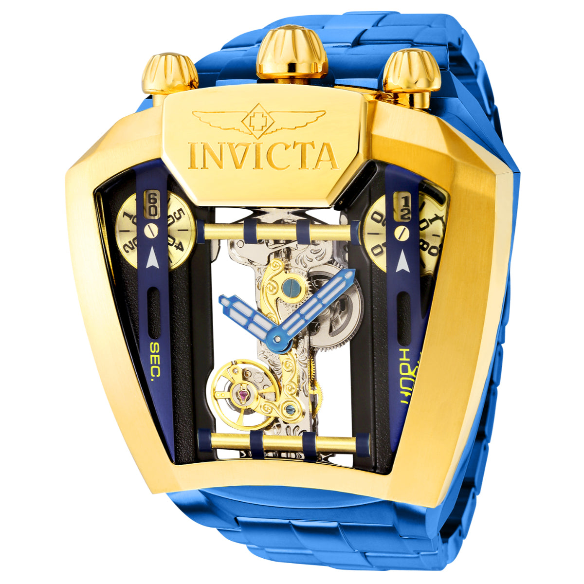 INVICTA Men's Speedway Skeleton Automatic Mechanical Revved 58mm Steel Gold Watch