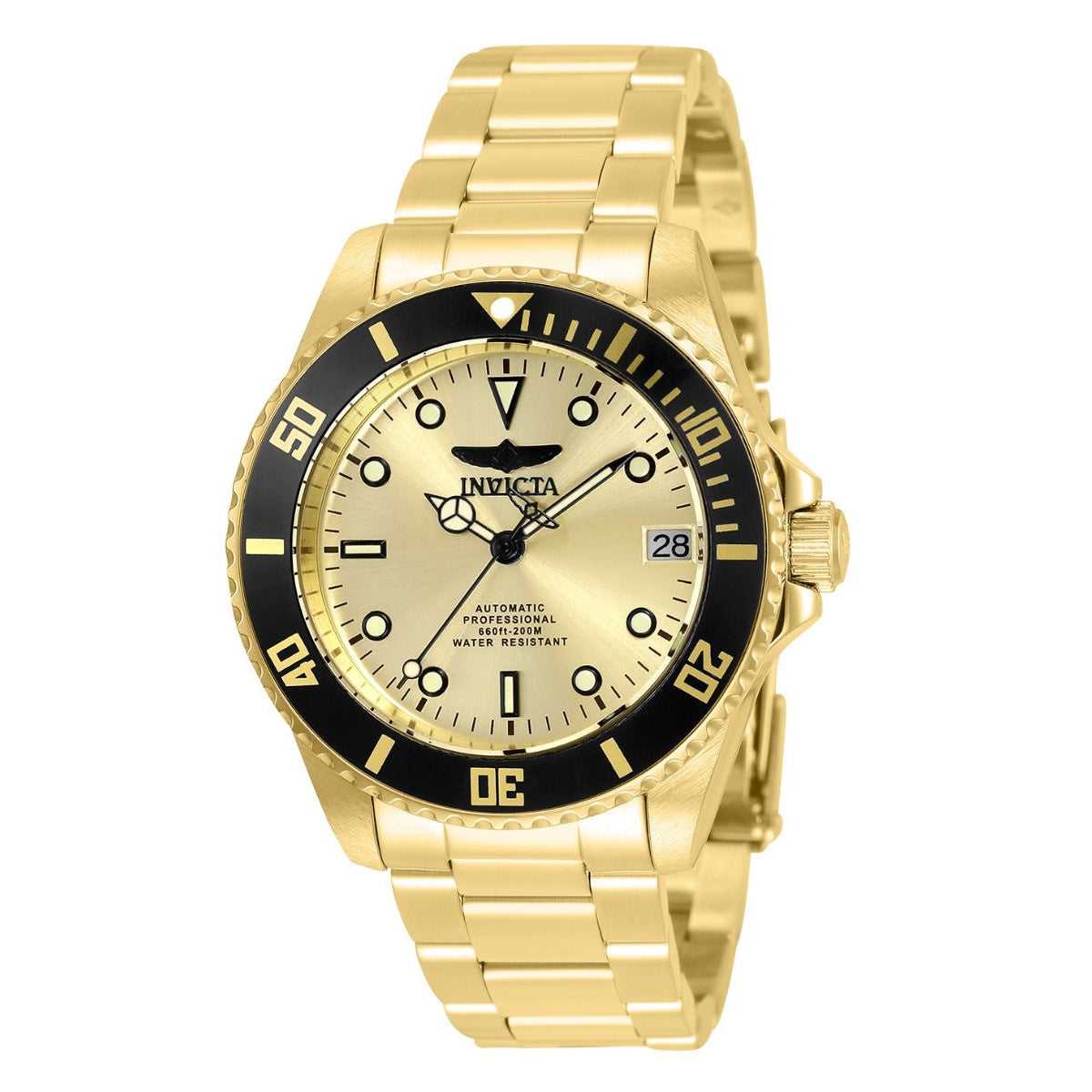 INVICTA Women's Pro Diver Automatic 36mm Oyster Bracelet Watch Gold Champagne